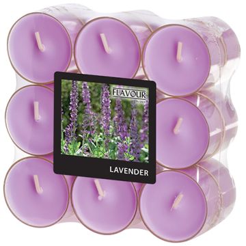 Geurende theelichtjes, geurtheelichten "Flavour" Ø 38 mm · 24 mm violet - geur lavendel