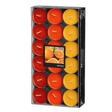 "Flavour by GALA" Geurkaars Ø 38 mm · 17 mm oranje - Orange "Ton in Ton"