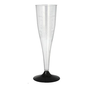 Champage flutes, PS 0,1 l Ø 5 cm · 17,5 cm wegwerp champagne glazen met zwarte voet