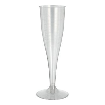 Champagne flutes 2-delig, PS 0,1 l Ø 5 cm · 17,5 cm; wegwerp champagneglazen met glasheldere voet