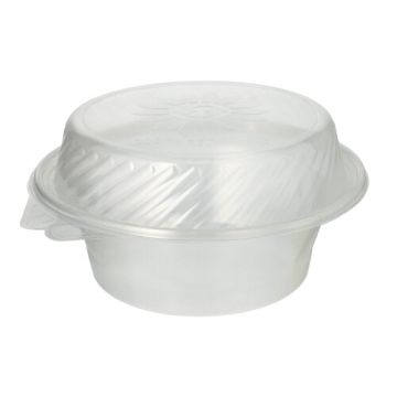 Deli en saladebakje met klapdeksel PP rond 1400 ml, 11 x 22 x 21,5 cm