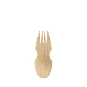 Houten fingerfood spork bamboe "pure" 8,5 cm, amuse vorklepel