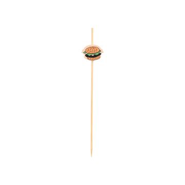 Fingerfood prikker bamboe 12 cm cocktailprikker fruitspies met hamburger