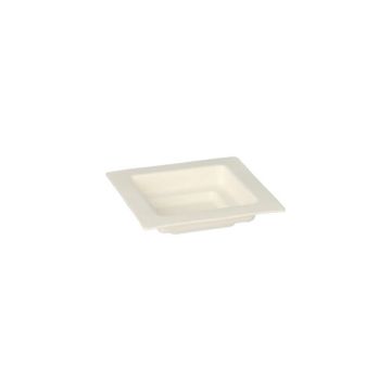 Fingerfood amuse bordje suikerriet "pure" 7 x 7 cm PFAS-vrij wit