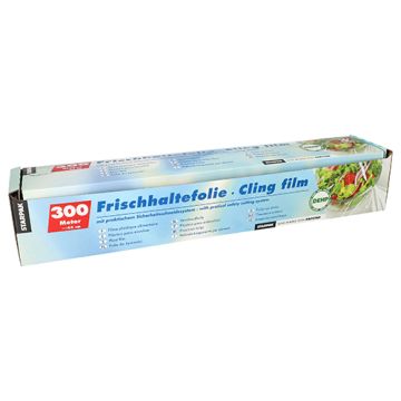 Vershoudfolie PVC 300 m x 45 cm cateringfolie met praktisch, veilig snijsysteem