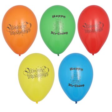 Ballonnen Ø 22 cm assorti kleuren "Happy Birthday"