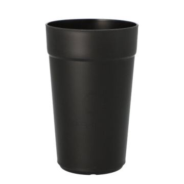 Herbruikbare bekers voor koude en warme dranken van zwart PP, 0,4 l Ø 8 cm · 13 cm, reusable koffiebekers, koffiekopjes