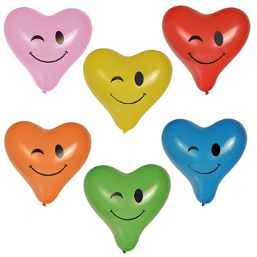 Ballonnen Ø 28 cm assorti kleuren "Heart - Blinky" large