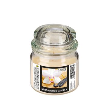 "Flavour by GALA" Snoeppot met waxvulling, MAXI Ø 90 mm · 120 mm ivoor - Sandalwood-Vanilla