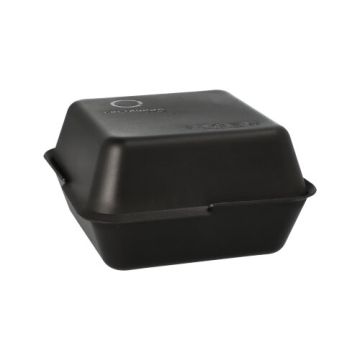 Herbruikbare food box / maaltijdbox, 15,6 x 15,6 cm, zwart