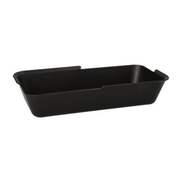 Herbruikbaar rechthoekige menuschalen / menubakken 11,7 x 23,4 x 4,7 cm zwart, foodbox reusable 