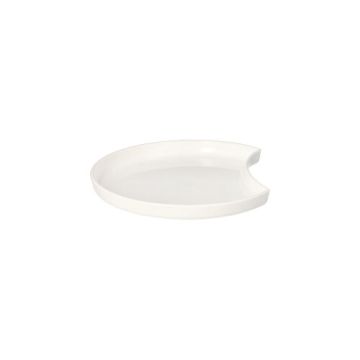 Herbruikbaar fingerfood bord halvemaan Ø 12 cm · 1,2 cm amuse servies "Ano" wit