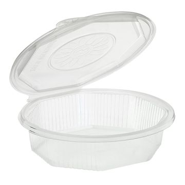 Menuboxen met deksel, PP 1-vaks 5,9 cm x 21,5 cm x 21,5 cm transparant 8-hoekig