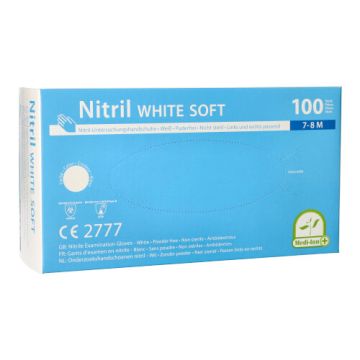 "Medi-Inn®" Handschoenen Nitril poedervrij "White Soft" wit M