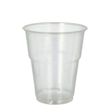 Drinkbekers voor koude dranken, PLA "pure" 0,3 l Ø 9,5 cm · 11 cm glashelder met schuimkraag