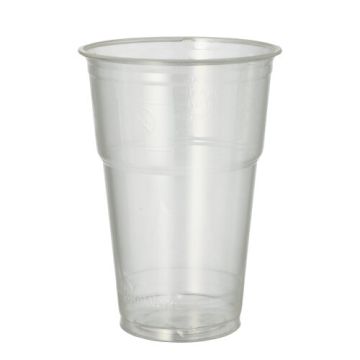 Drinkbekers voor koude dranken, PLA "pure" 0,4 l Ø 9,5 cm · 13,2 cm glashelder met schuimkraag