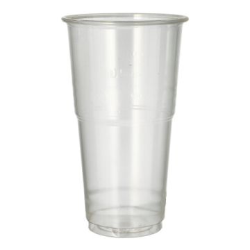 Drinkbekers voor koude dranken, PLA "pure" 0,5 l Ø 9,5 cm · 16,2 cm glashelder met schuimkraag