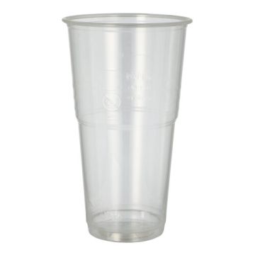 Drinkbekers voor koude dranken, PLA "pure" 0,5 l Ø 9,5 cm · 16,2 cm glashelder met schuimkraag