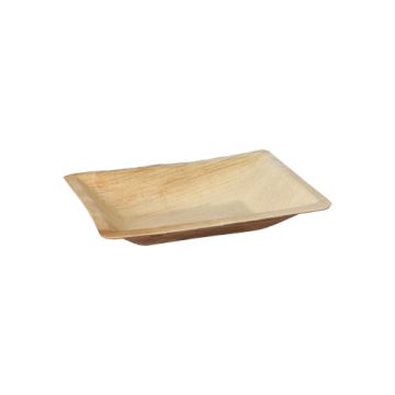 Borden van palmblad "pure" rechthoekig 17 cm x 12 cm naturel