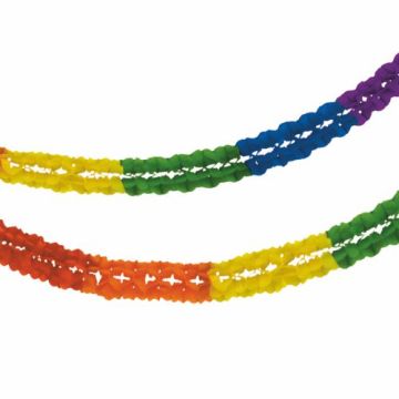 Guirlande extra groot, papier Ø 16 cm · 10 m "Rainbow" brandvertagend