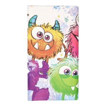 Papieren tafelkleed voor kinderfeesten 120 cm x 180 cm "Funny Monsters", feestelijk motief "Grappige monsters"