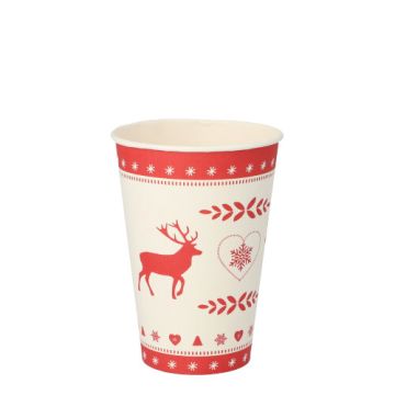 Kartonnen drinkbeker 0,2 l Ø 7 cm · 9,7 cm kerstbeker rood "Rennes"