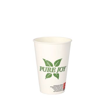 Drinkbekers, Karton 0,2 l Ø 7,3 cm · 9,9 cm wit "Pure Joy"