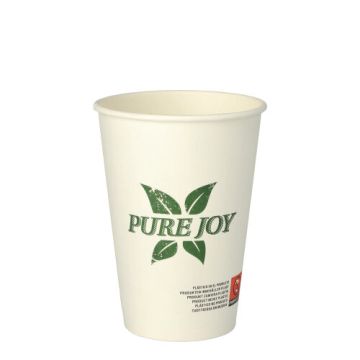 Drinkbekers, Karton 0,25 l Ø 8 cm · 10,8 cm wit "Pure Joy"