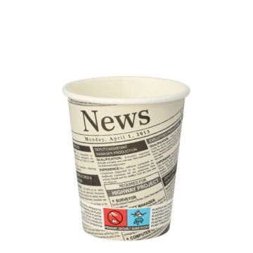 Drinkbekers, Karton "To Go" 0,2 l Ø 8 cm · 9,2 cm "Newsprint"