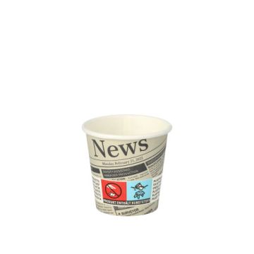 Kartonnen drinkbeker, papieren bekertjes, karton "to go" 5 cl - met krantenmotief "Newsprint"