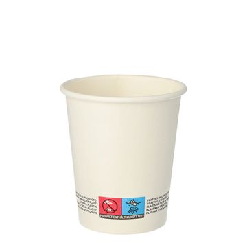 Drinkbekers, Karton "To Go" 0,2 l Ø 8 cm · 9,2 cm wit