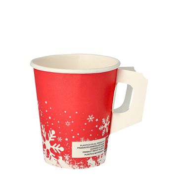 Drinkbekers met handgreep, karton 0,2 l Ø 8 cm · 9,3 cm "Winter Time"