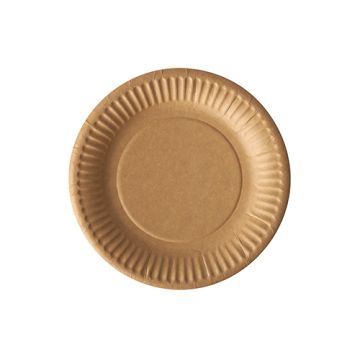 Bio Borden kraft karton "pure" rond Ø 15 cm bruin, papieren bordjes