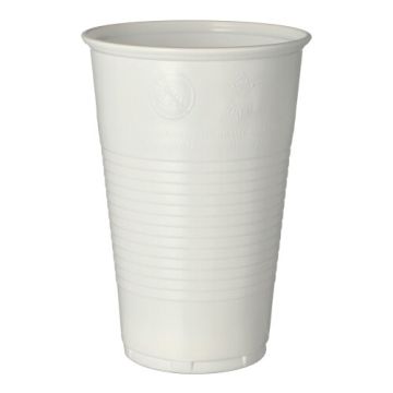 Drinkbekers, PP 0,5 l Ø 9,5 cm · 13,7 cm wit met schuimkraag