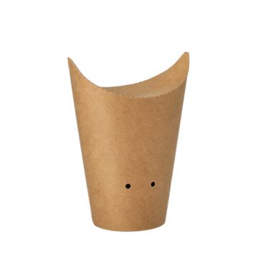 Friet scoops, kraft karton rond Ø 6 cm · 14 cm bruin small