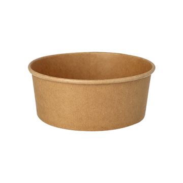 Saladeschalen to go van karton, rond 750 ml Ø 15 cm · 6 cm bruin, salade bowls