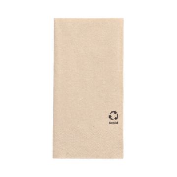 Servetten gerecycled papier 2-laags 1/8 vouw 33 cm x 33 cm FSC naturel