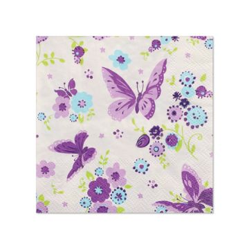 Servetten 3-laags 1/4 vouw 25 cm x 25 cm "Beautiful Butterfly"