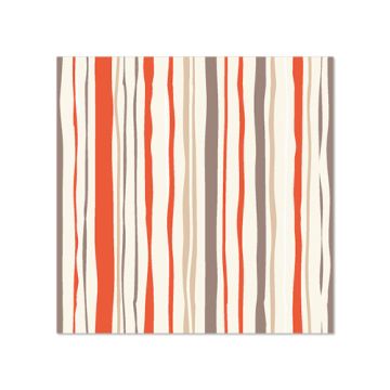 Servetten, 3-laags 1/4 vouw 25 cm x 25 cm roestbruin met gestreept motief "Stripy"