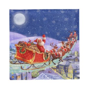 Servetten 3-laags 1/4 vouw 33 cm x 33 cm "Santa is coming"