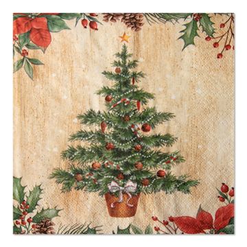 Servetten 3-laags 1/4 vouw 33 cm x 33 cm "Bright Christmas"