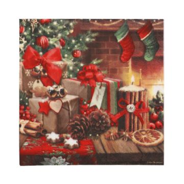 Servetten 3-laags 1/4 vouw 33 x 33 cm "Cozy Christmas"