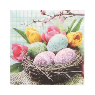 Servetten 3-laags 1/4 vouw 33 cm x 33 cm "Easter Basket"