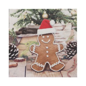 Servetten 3-laags 1/4 vouw 33 cm x 33 cm "Gingerbread Man"