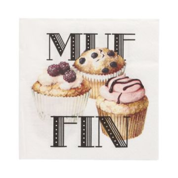 Servetten 3-laags 1/4 vouw 33 cm x 33 cm "Muffin", FSC