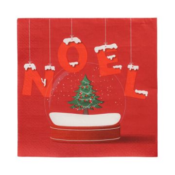 Servetten 3-laags 1/4 vouw 33 cm x 33 cm "Noel Enneige"