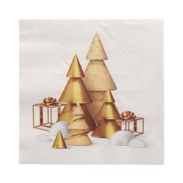 Servetten 3-laags 1/4 vouw 33 cm x 33 cm "Scene de Noel"