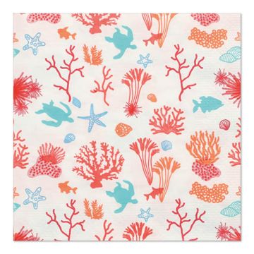 Servetten 3-laags 1/4 vouw 33 cm x 33 cm "Under the Sea"