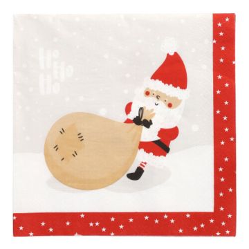 Servetten 3-laags 1/4 vouw 40 cm x 40 cm "Lutins de Noel"