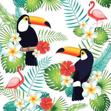 Servetten, 3-laags 1/4 vouw 40 cm x 40 cm "Toucan"